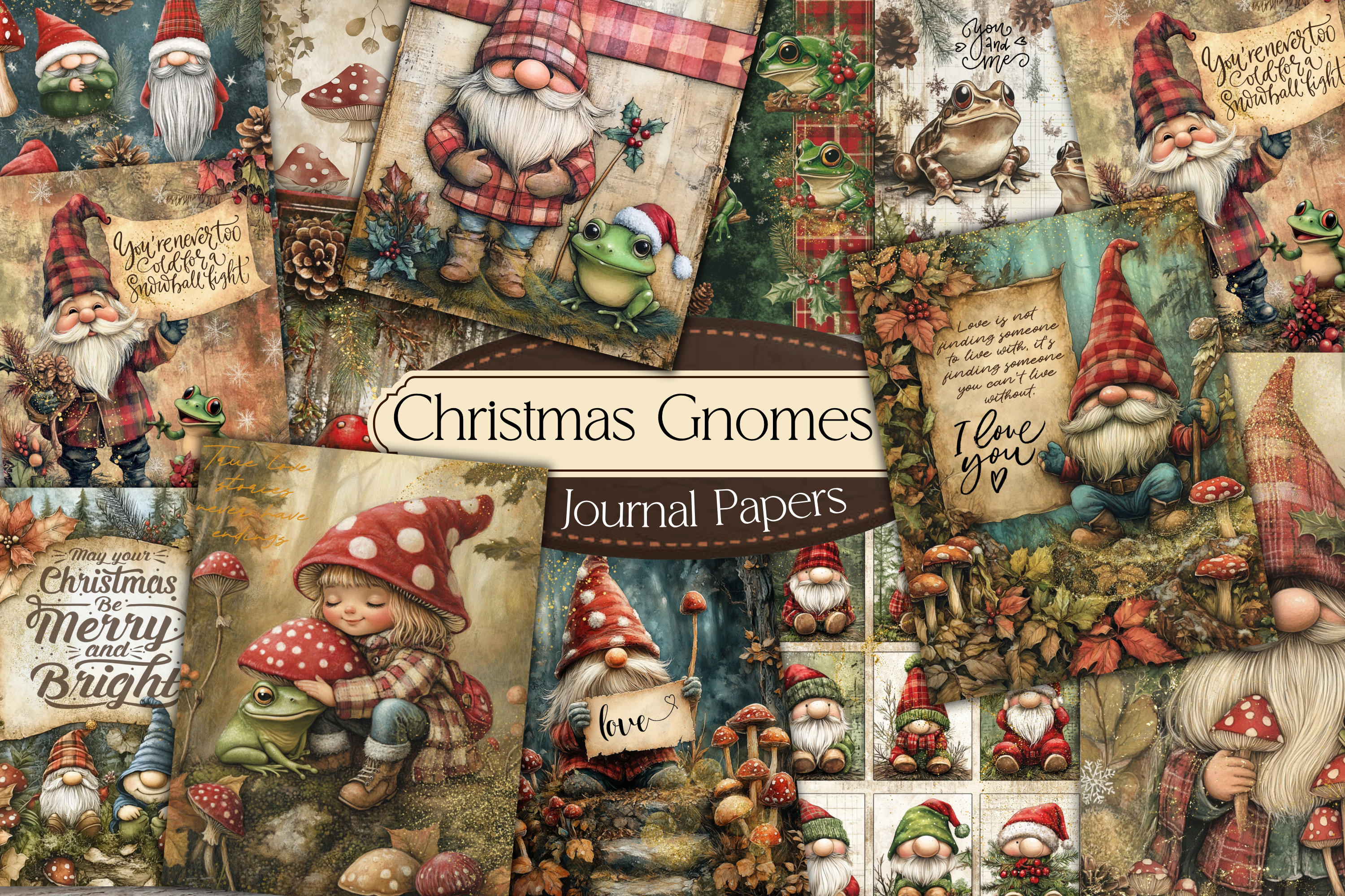 Christmas Gnomes Festive Journal Papers