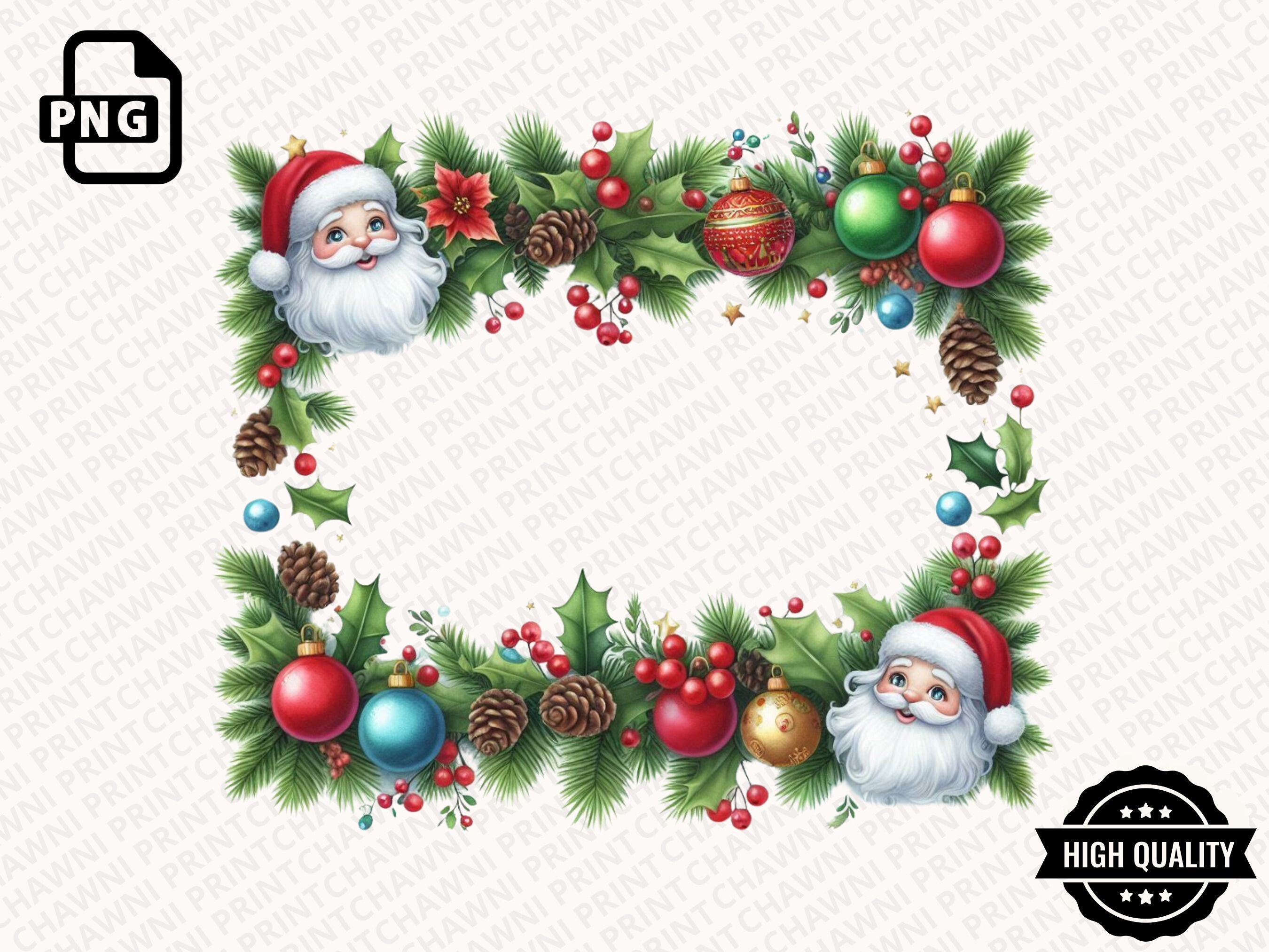 Christmas Santa Frame PNG Clipart Border