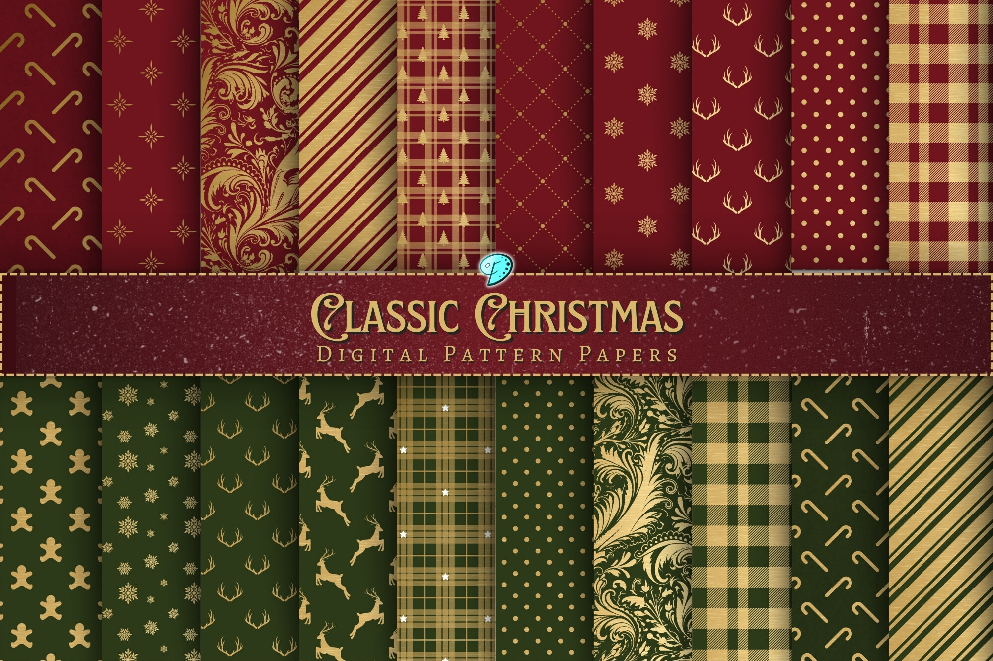 Classic Christmas Seamless Pattern Paper