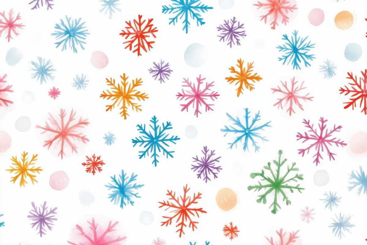 Colorful Snowflakes on White Background Graphic by Sun Sublimation ...
