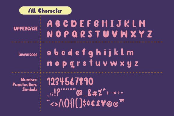 Dreamy Bubble Font PNG with transparent background - Preview 1