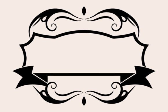 Elegant Scroll Frame with Ribbon Banner