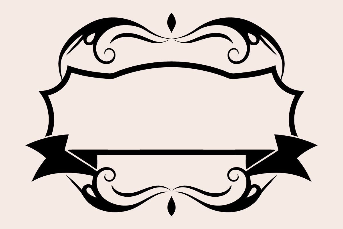 Elegant Scroll Frame with Ribbon Banner
