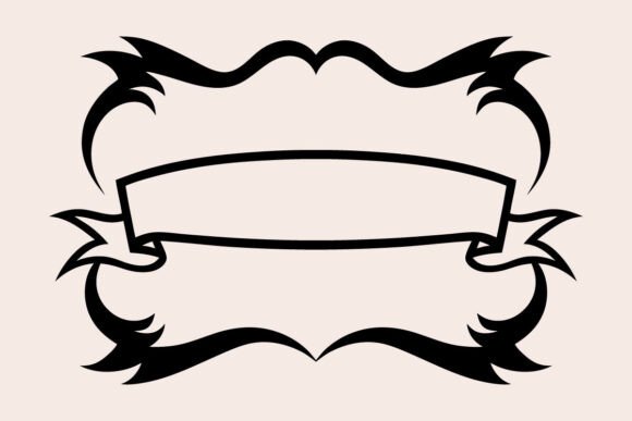 Elegant Scroll Frame with Ribbon Banner