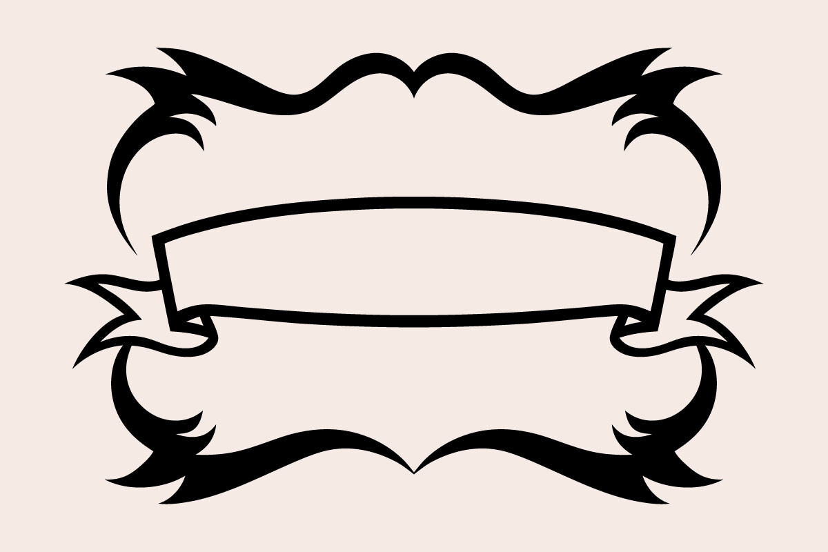 Elegant Scroll Frame with Ribbon Banner