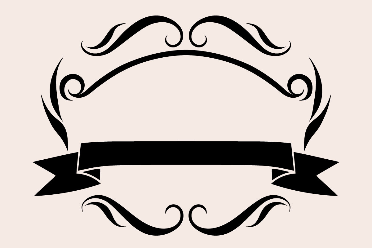 Elegant Scroll Frame with Ribbon Banner