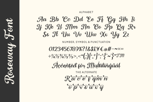 Roseway Font PNG with transparent background - Preview 3