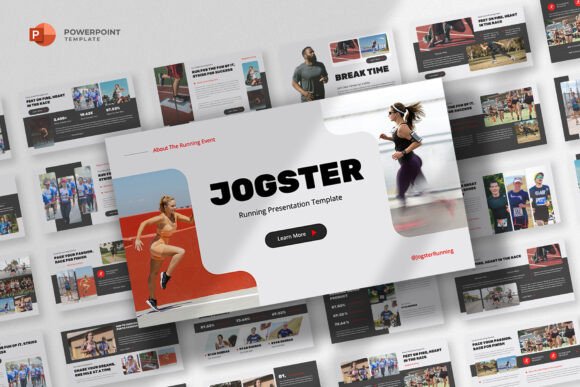 Preview of Running Sport Powerpoint Template sports presentation template