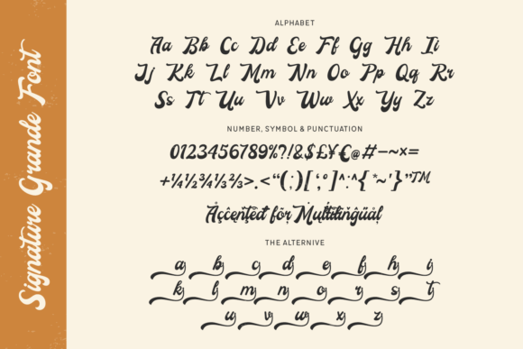 Signature Grande Font PNG with transparent background - Preview 3