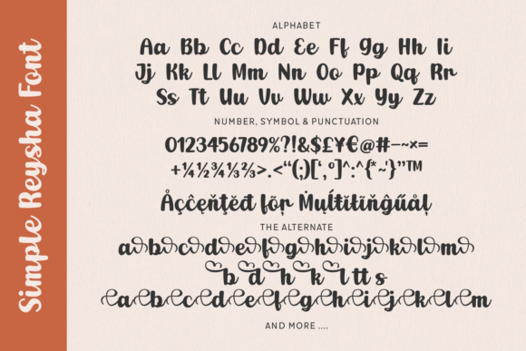 Simple Reysha Font PNG with transparent background - Preview 2