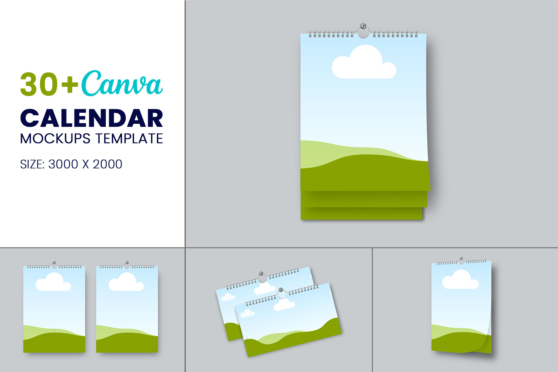 Canva Frame Calendar Mockup Template