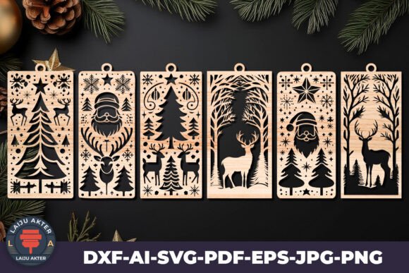 Christmas bookmark laser cut SVG bundle