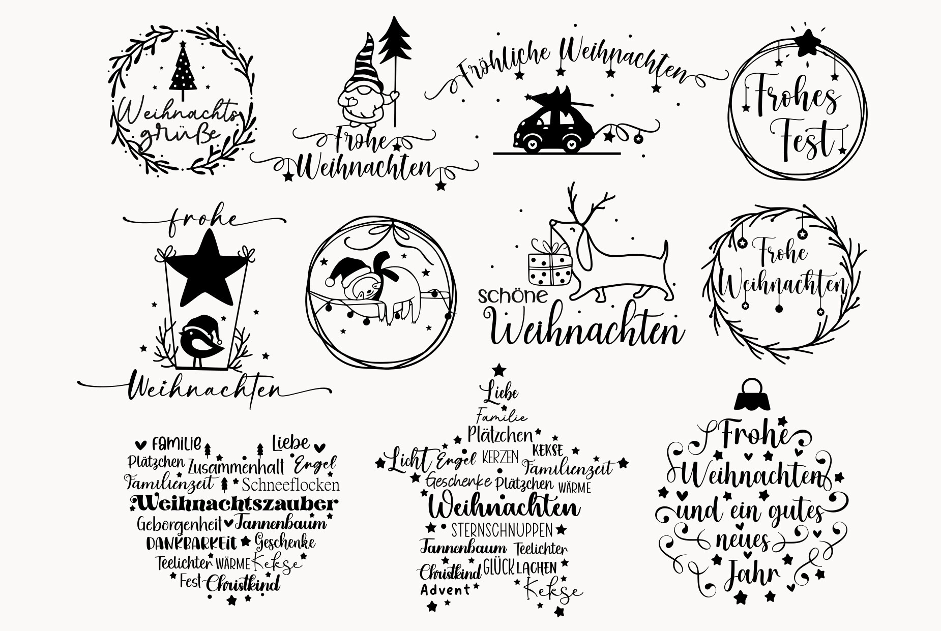 Christmas Svg Bundle, Weihnachten Svg,
