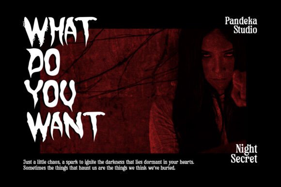 Night Secret Font PNG with transparent background - Preview 1