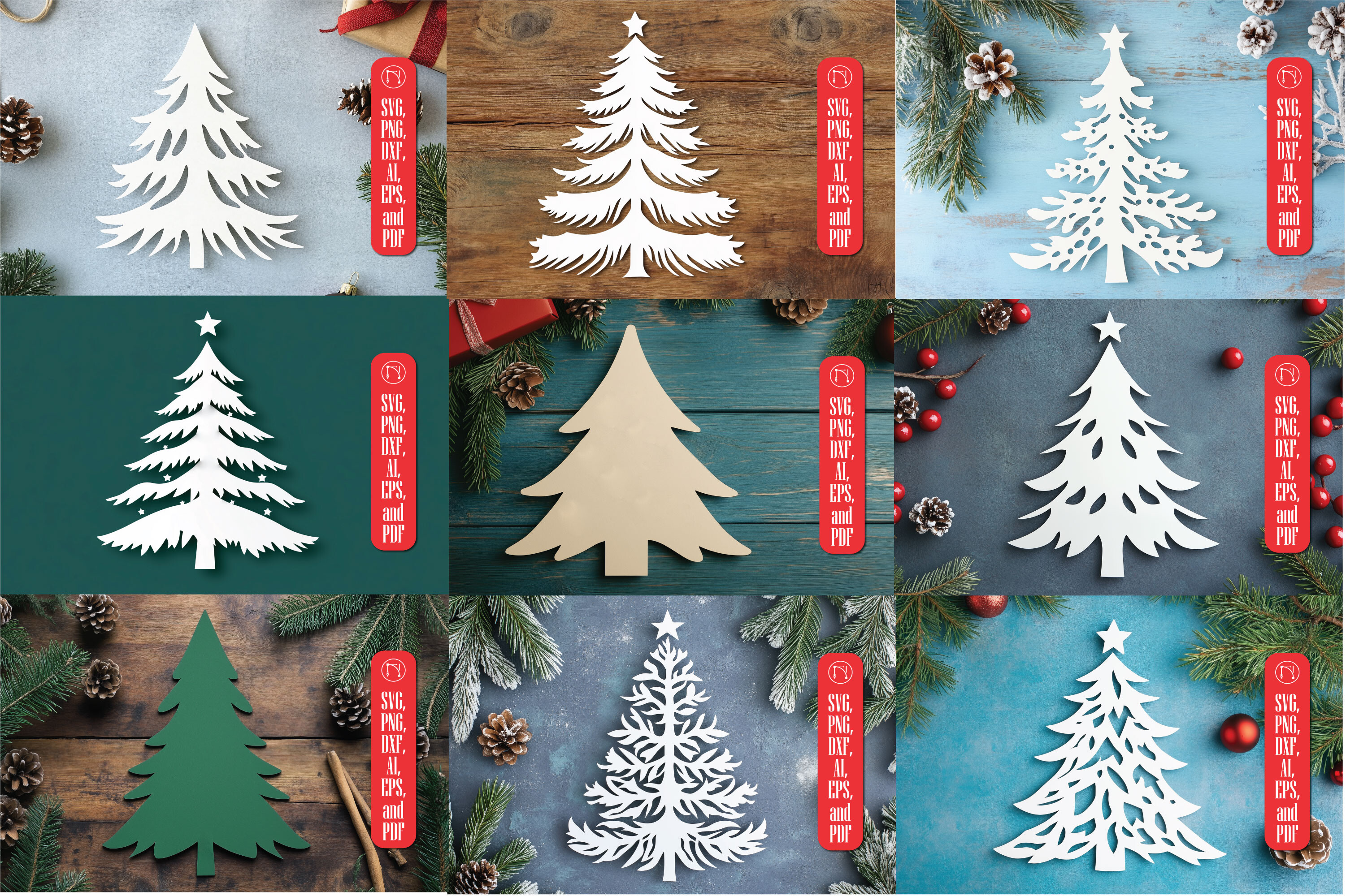 Paper Cut Christmas Tree SVG Cut File Graphic by NGISED · Creative Fabrica