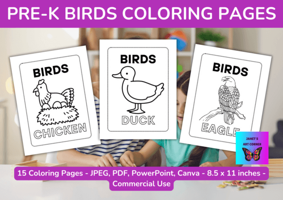 PreK Birds Coloring Pages