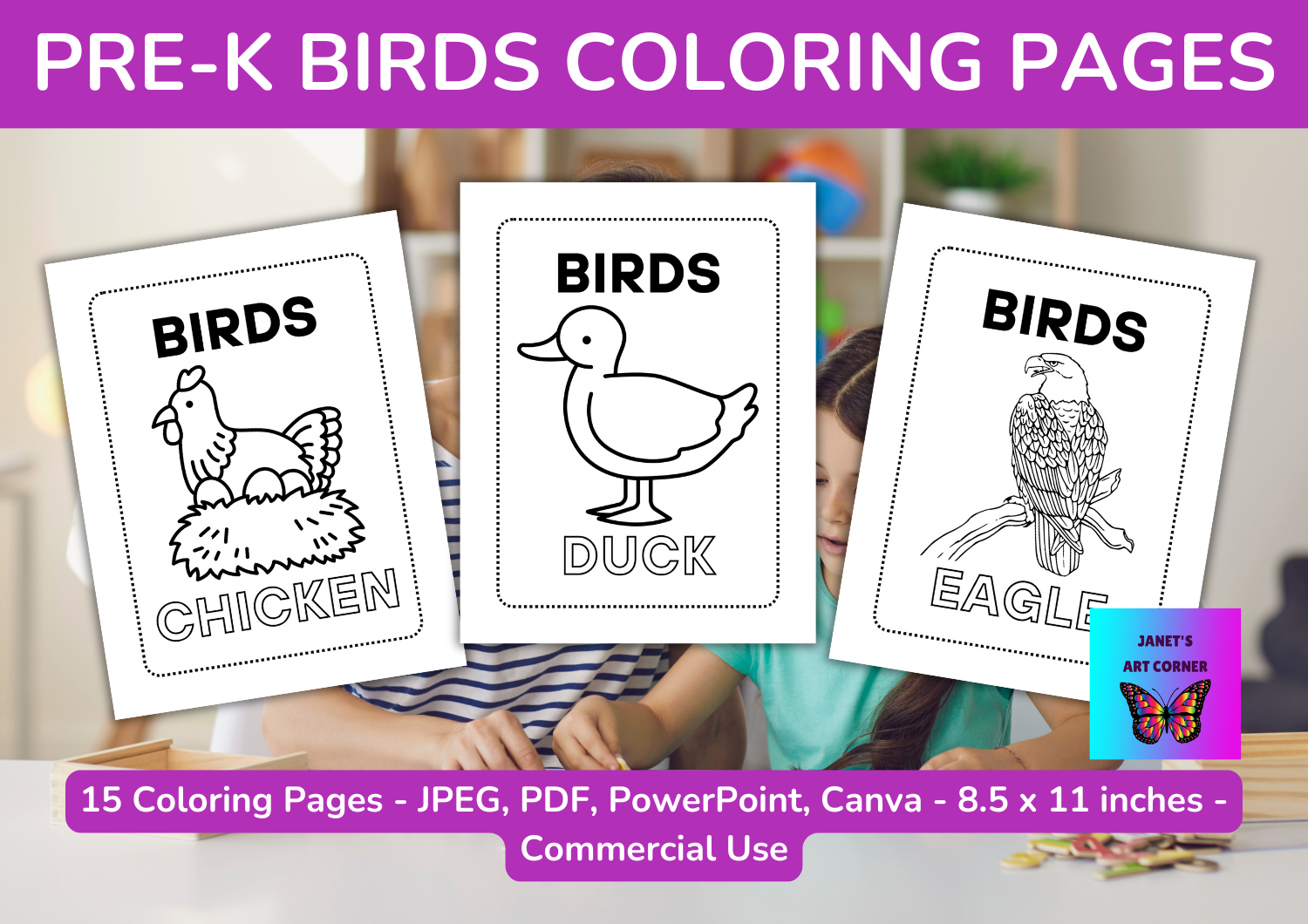 PreK Birds Coloring Pages