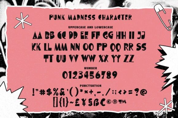 Punk Madness Font PNG with transparent background - Preview 2