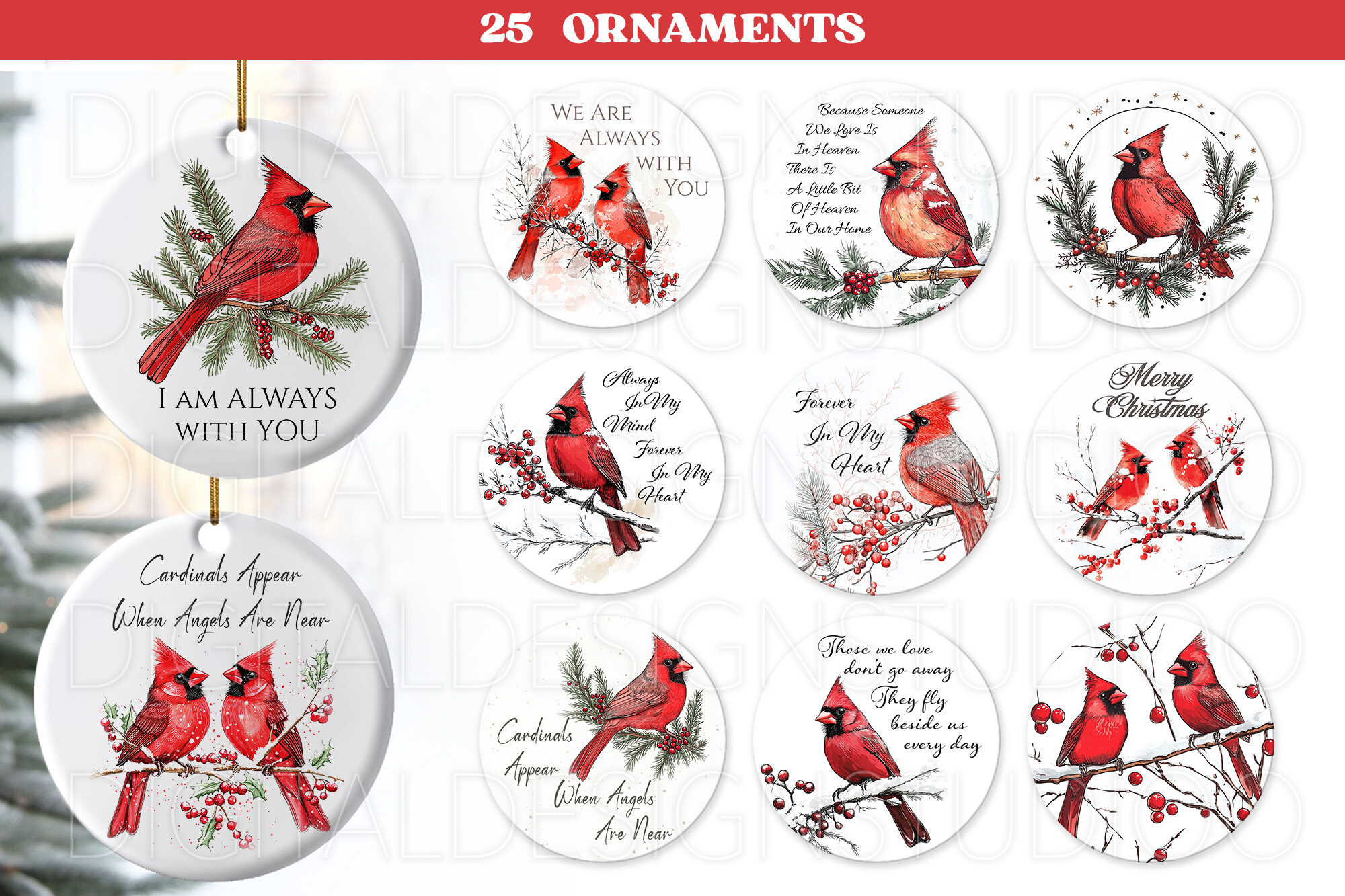 Red Cardinal Christmas Ornament Png