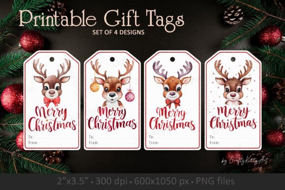 Reindeer Christmas Printable Gift Tags