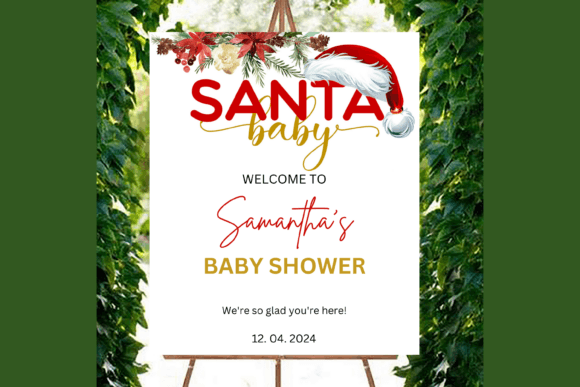 Santa Baby Baby Shower Welcome Sign