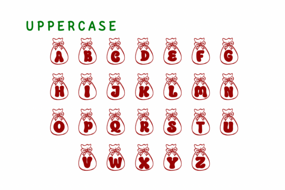 Santa Gift Bag Font PNG with transparent background - Preview 1