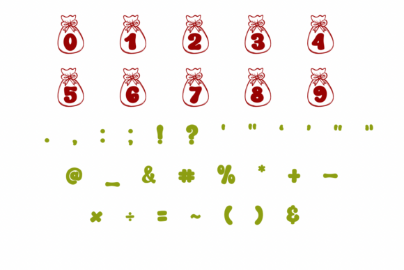 Santa Gift Bag Font PNG with transparent background - Preview 3