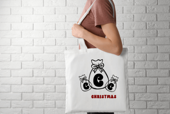 Santa Gift Bag Font PNG with transparent background - Preview 4