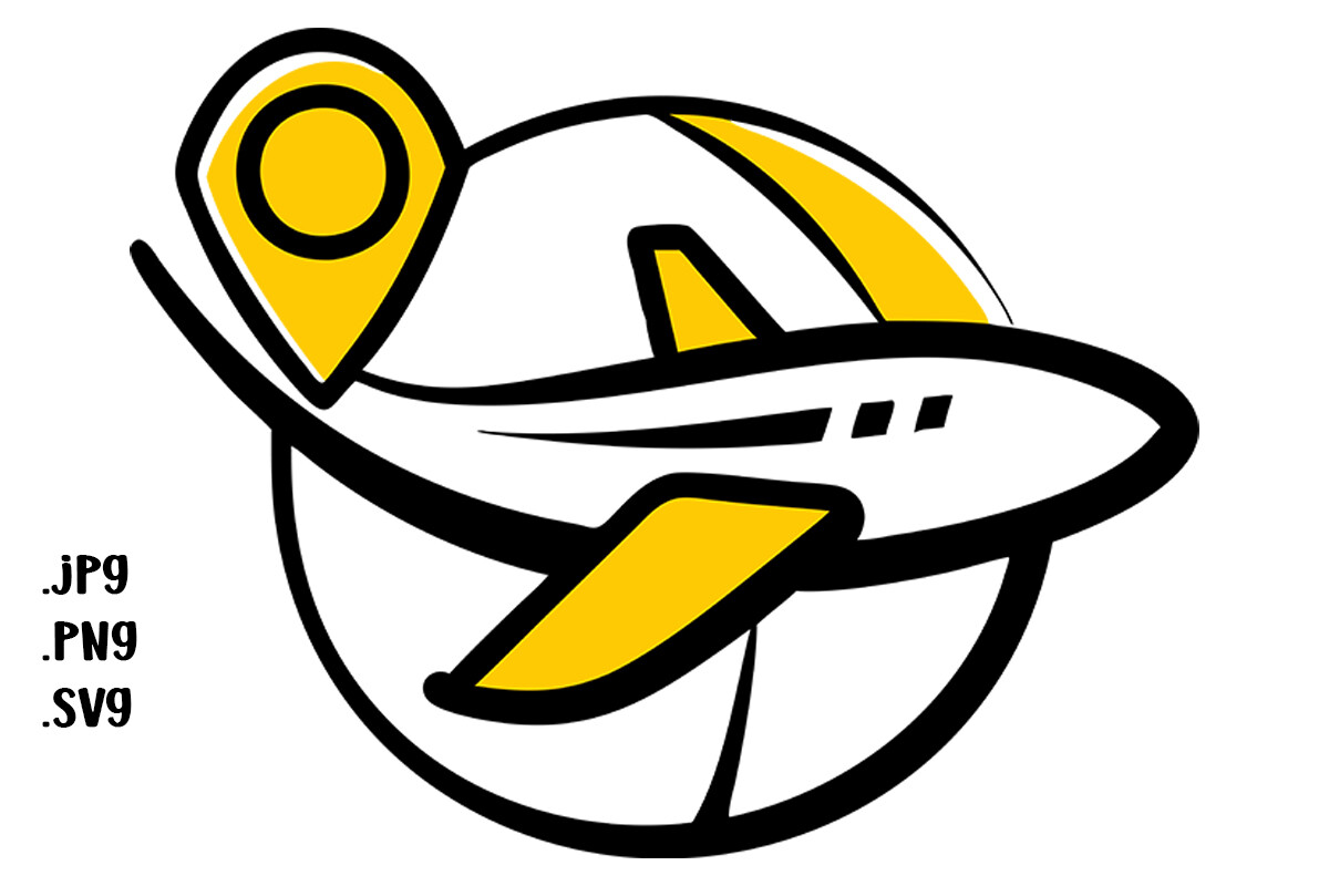 Airplane and Pin Graphic by Joanna Redesiuk · Creative Fabrica