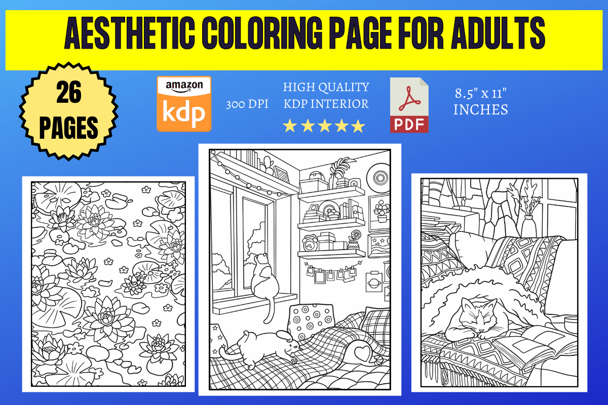 Aesthetic Coloring Page for Adults