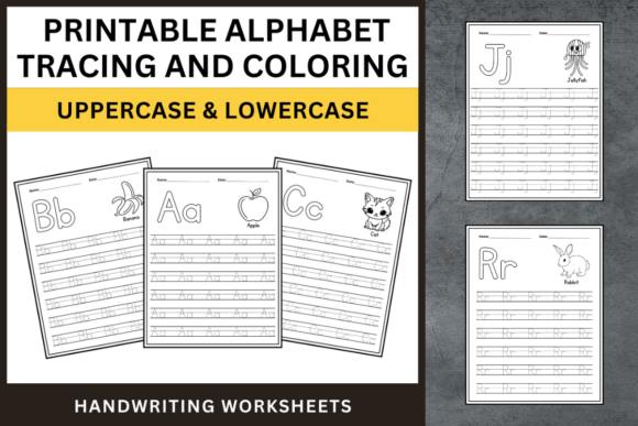 Alphabet Tracing and Coloring Worksheets