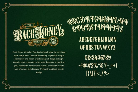 Back Honey Victorian Font - Preview 1