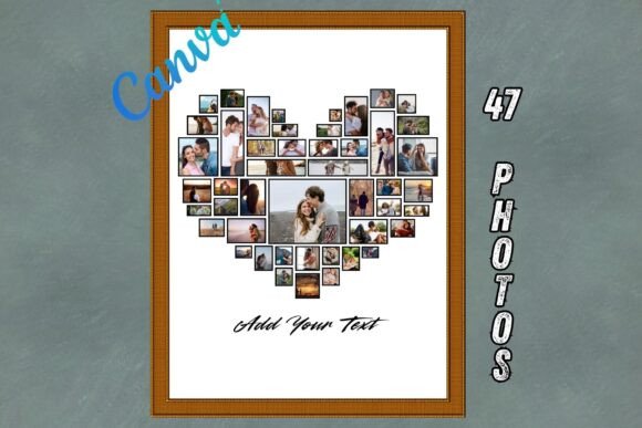 Canva Love Heart Photo Collage Template