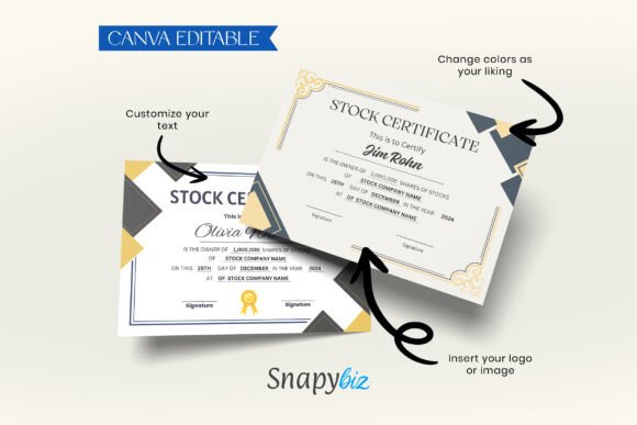 Certificate of Stock Canva Template