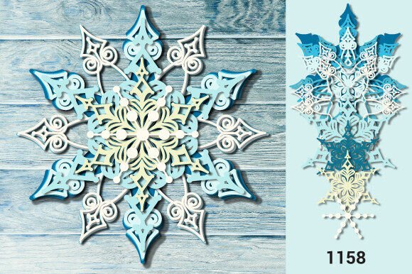 Christmas 3D Layered Snowflake SVG 1158
