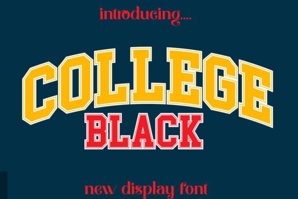 College Black Display Font By Cute Cat