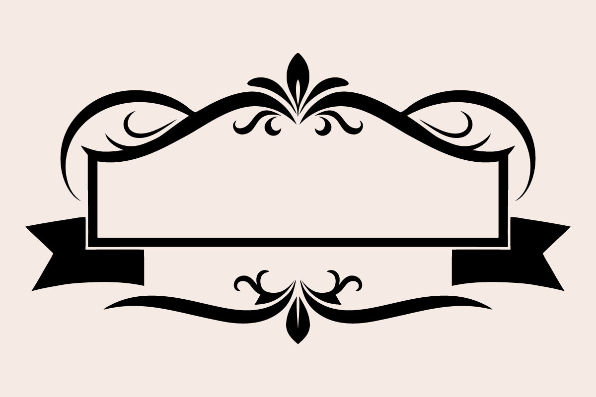 Elegant Scroll Frame with Ribbon Banner
