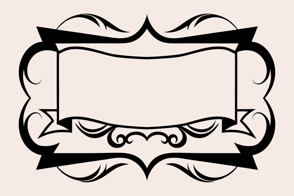 Elegant Scroll Frame with Ribbon Banner