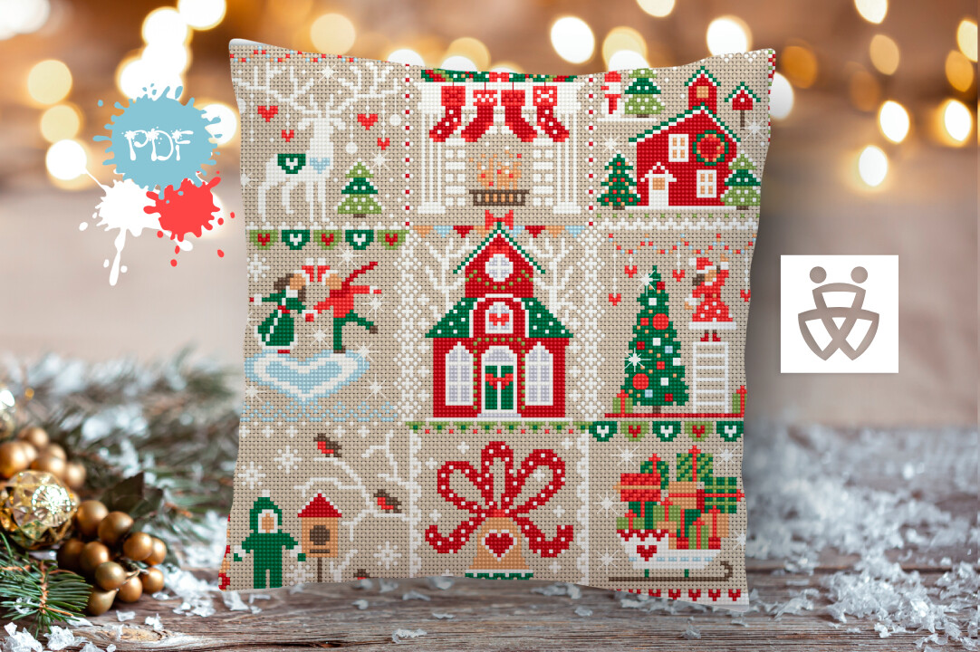 Merry Christmas Cross Stitch Pattern PDF