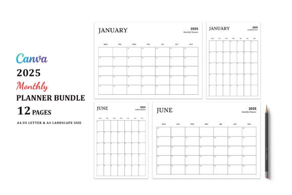 Printable Monthly Planner 2025-2026 Graphic by Design Zone · Creative ...