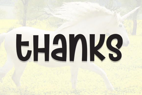 Quick Unicorn Font PNG with transparent background - Preview 6