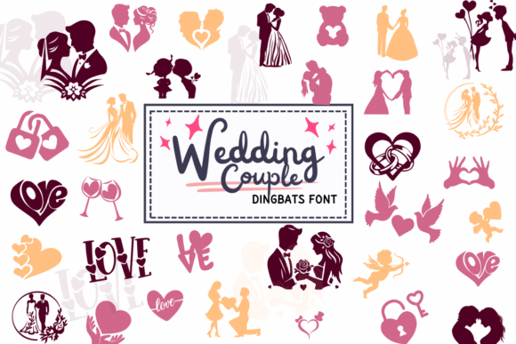 Wedding Couple Dingbats Font By PraewDesigns
