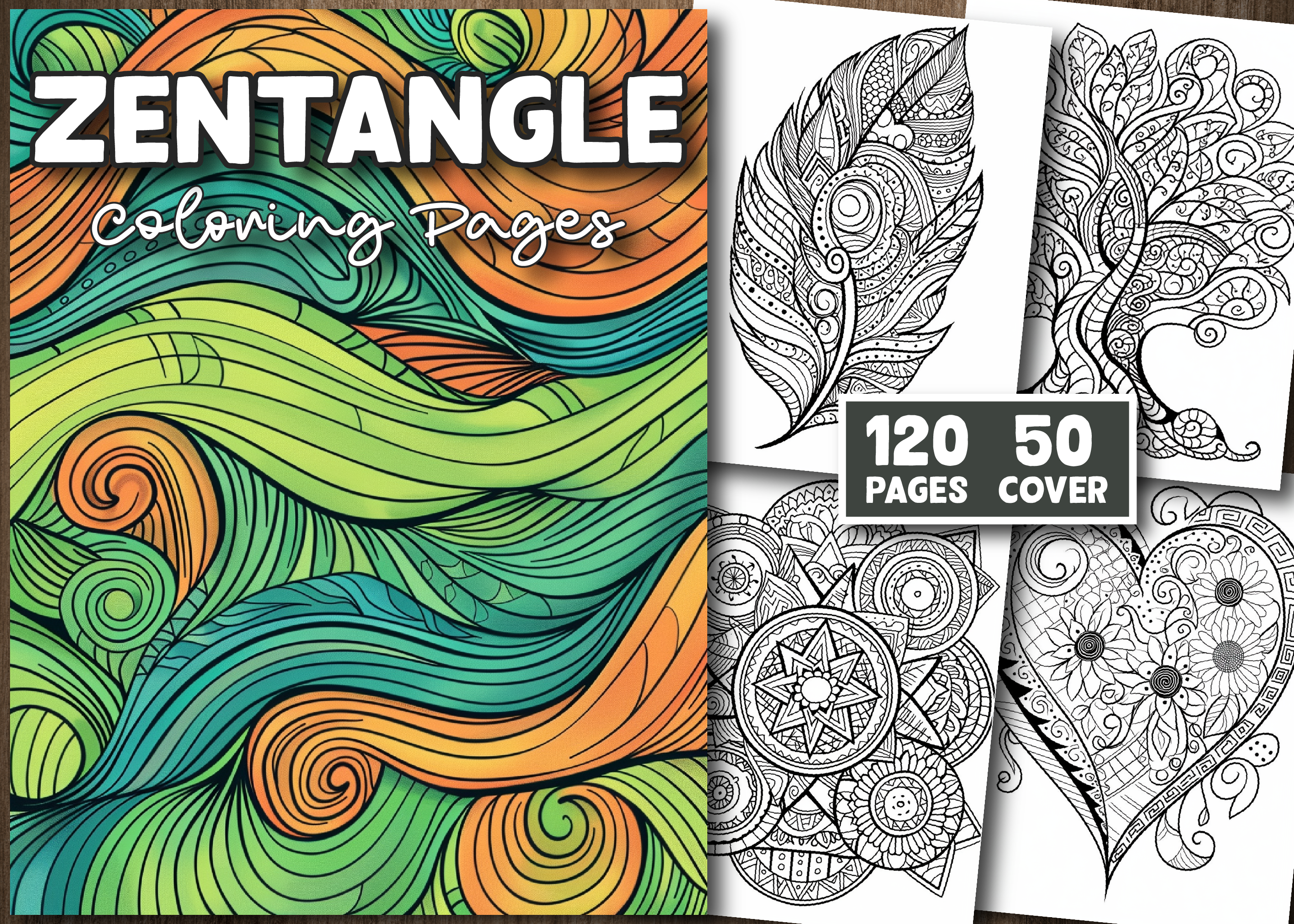 Zentangle Coloring Pages for Adults