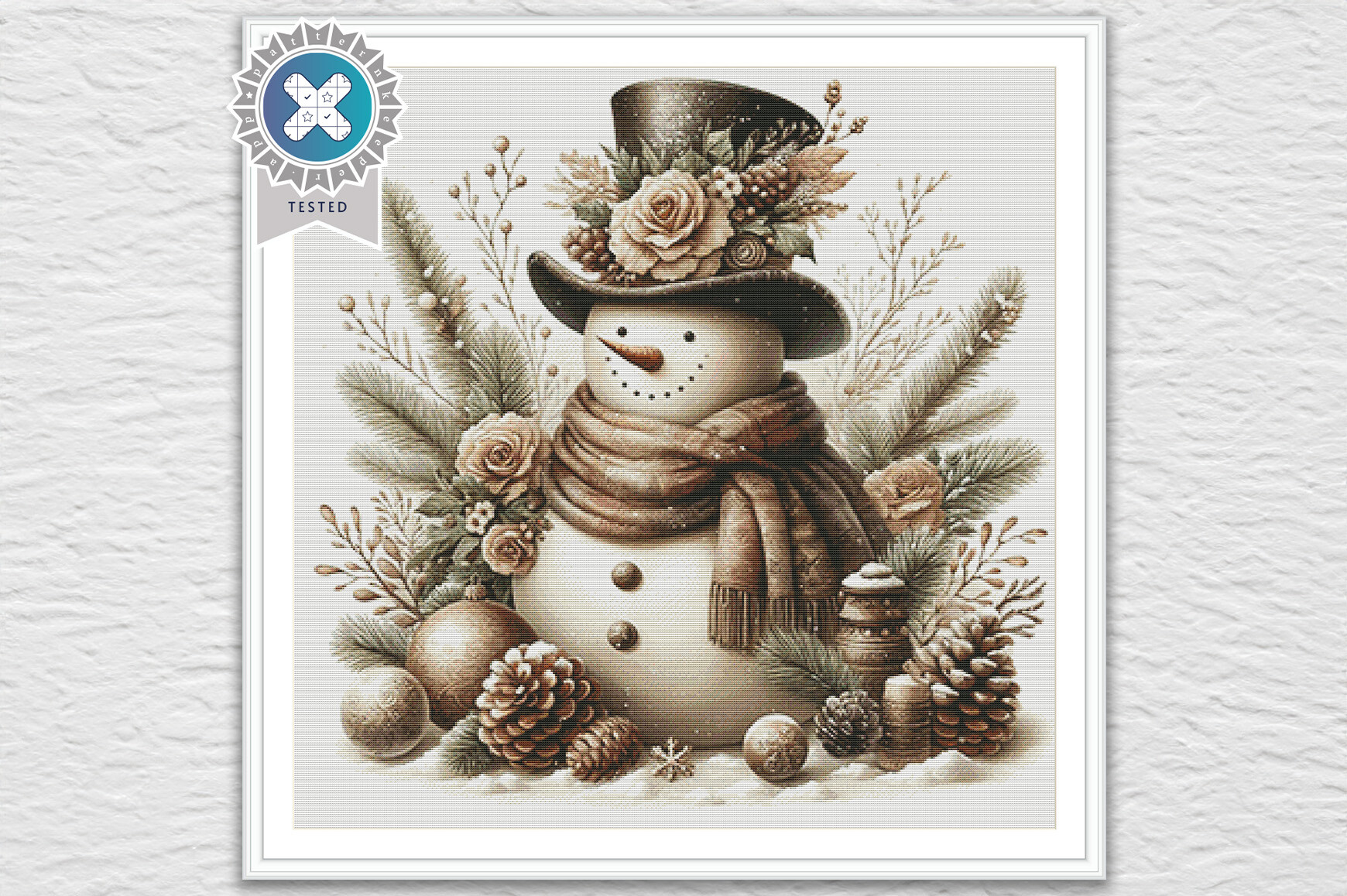 Christmas Snowman Cross Stitch PDF Chart