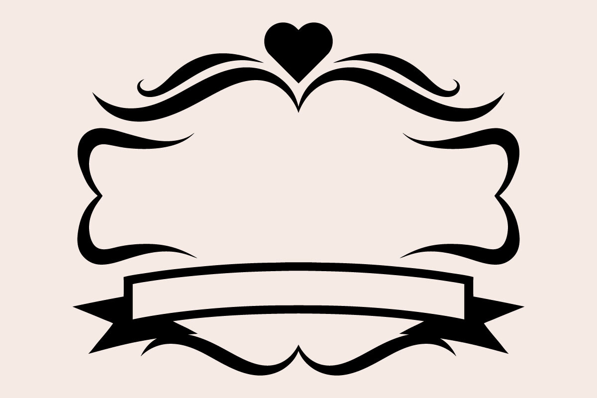 Elegant Scroll Frame with Ribbon Banner