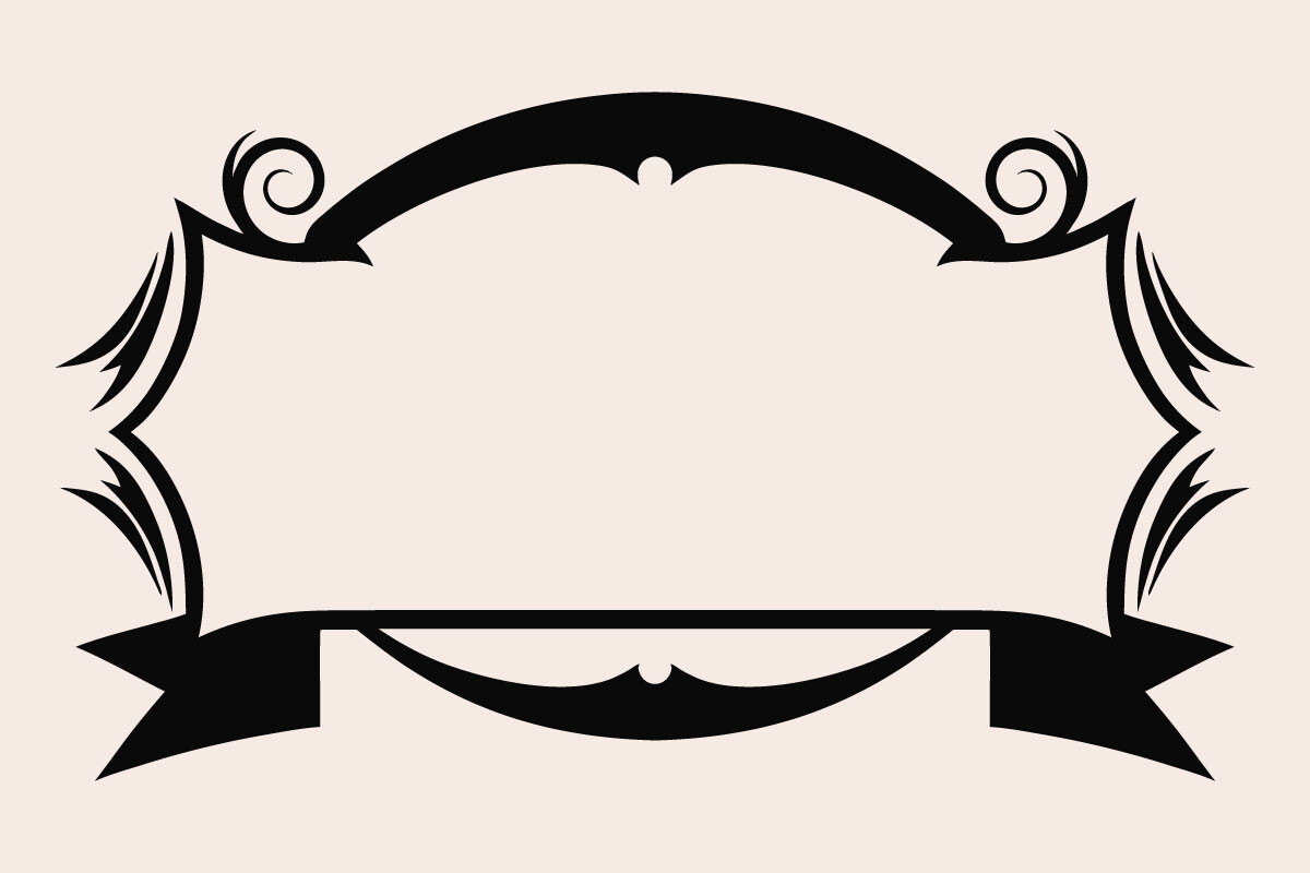 Elegant Scroll Frame with Ribbon Banner
