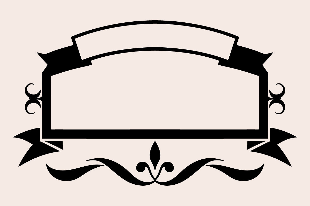 Elegant Scroll Frame with Ribbon Banner