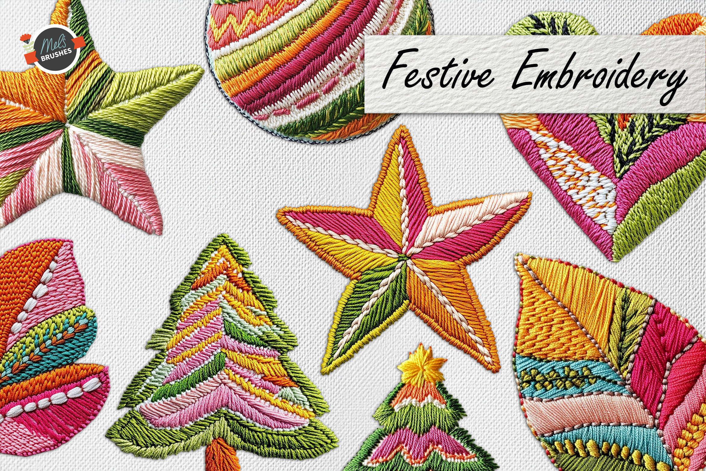 Festive Embroidery Scrapbook Clipart