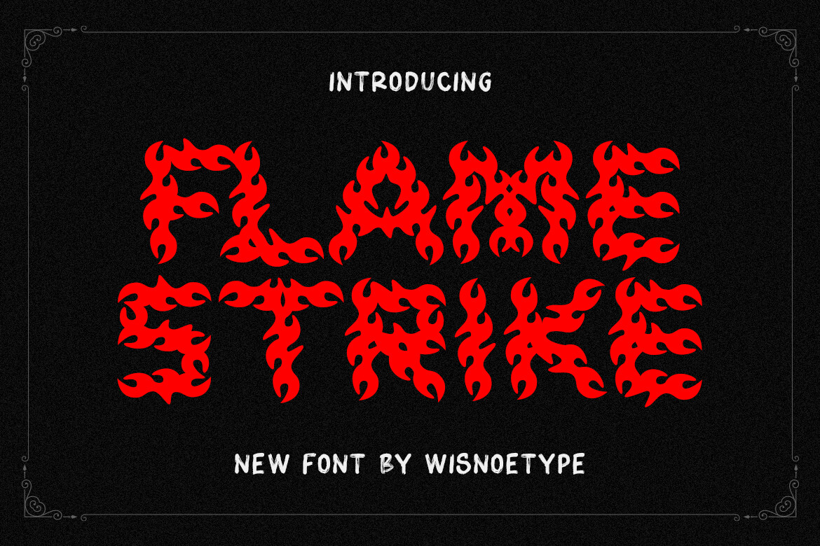 Flame Strike font preview in a display style