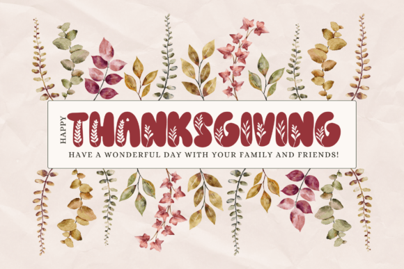 Flower Thanksgiving Font PNG with transparent background - Preview 3